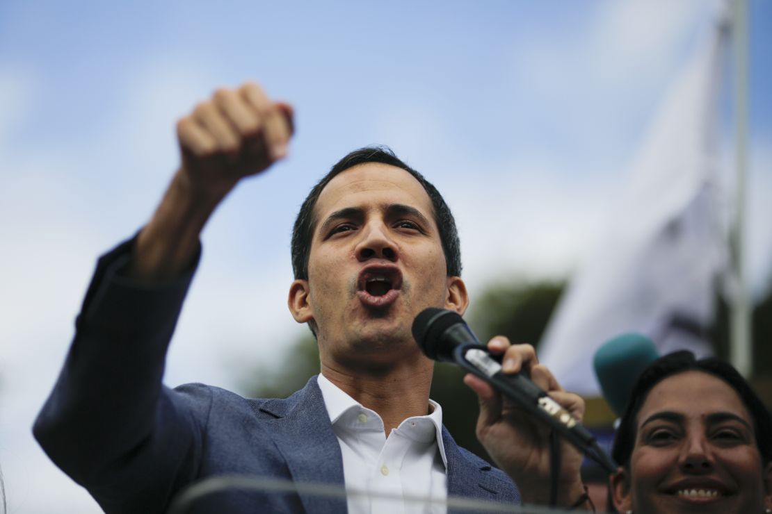 Juan Guaidó, en un evento público este domingo en Caracas, Venezuela.