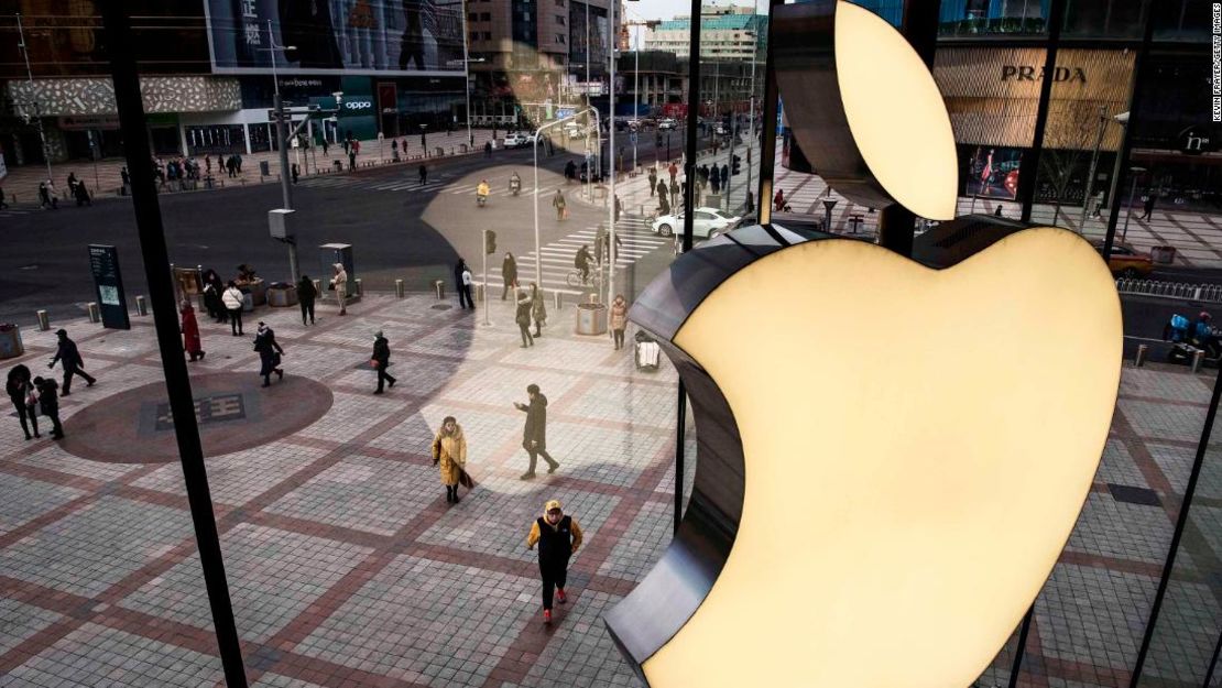 Escena desde una Apple Store en Beijing, China.