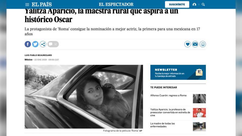 El diario El País de España hizo un perfil de la oaxaqueña mostrando sus orígenes rurales y el salto que dio a Hollywood gracias a Cuarón.