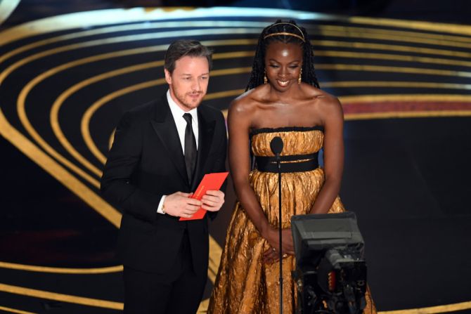 James McAvoy y Danai Gurira presentan un premio en los Oscar(Kevin Winter/Getty Images).