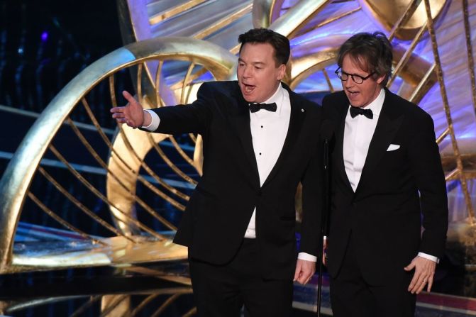 Mike Myers y Dana Carvey (VALERIE MACON/AFP/Getty Images).