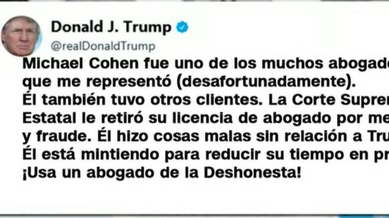 CNNE 620671 - el tuit de trump durante la audiencia de cohen en el congreso