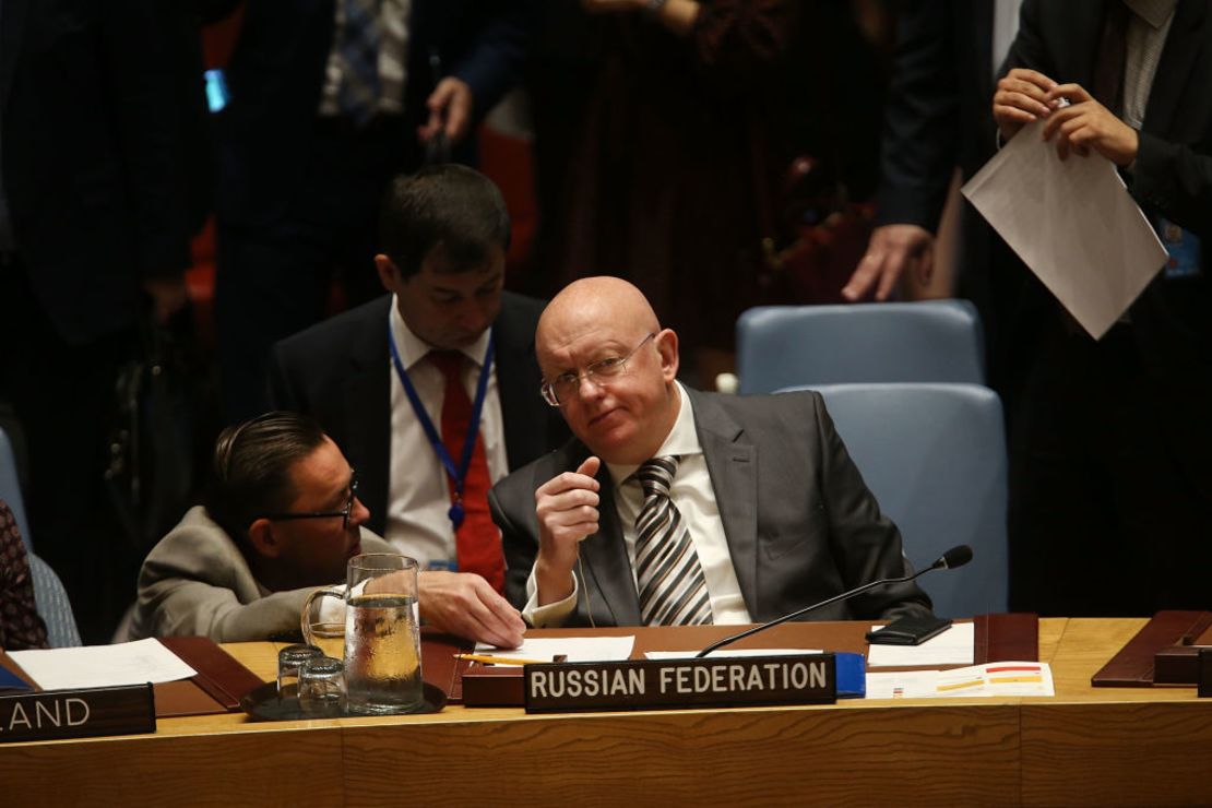 El embajador de Rusia frente a las Naciones Unidas, Vassily Nebenzia, en una audiencia anterior a la de Venezuela (Spencer Platt/Getty Images).