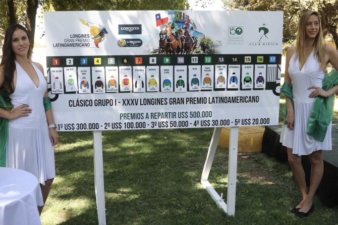 Serán un total de 26 carreras para el domingo 10 de marzo, con el Longines Gran Premio Latinoamericano 2019 corriéndose a las 7:30 pm, hora de Chile.