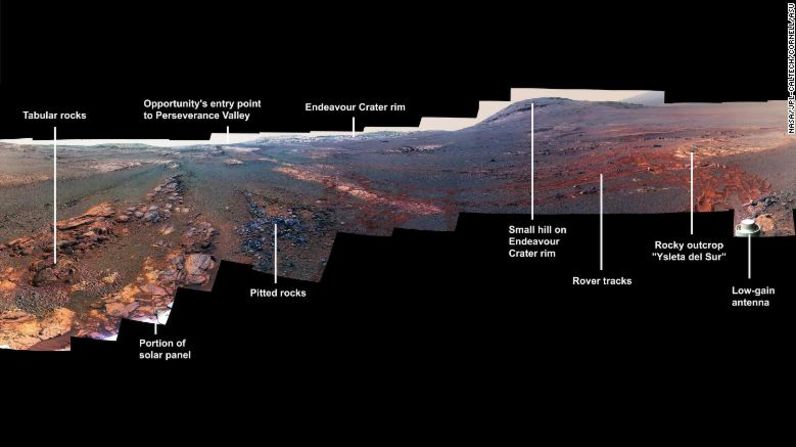 Opportunity tomó 354 fotos entre el 13 de mayo y el 10 de junio de 2018 que mostrarían un último y hermoso panorama del lugar al que siempre llamará hogar.