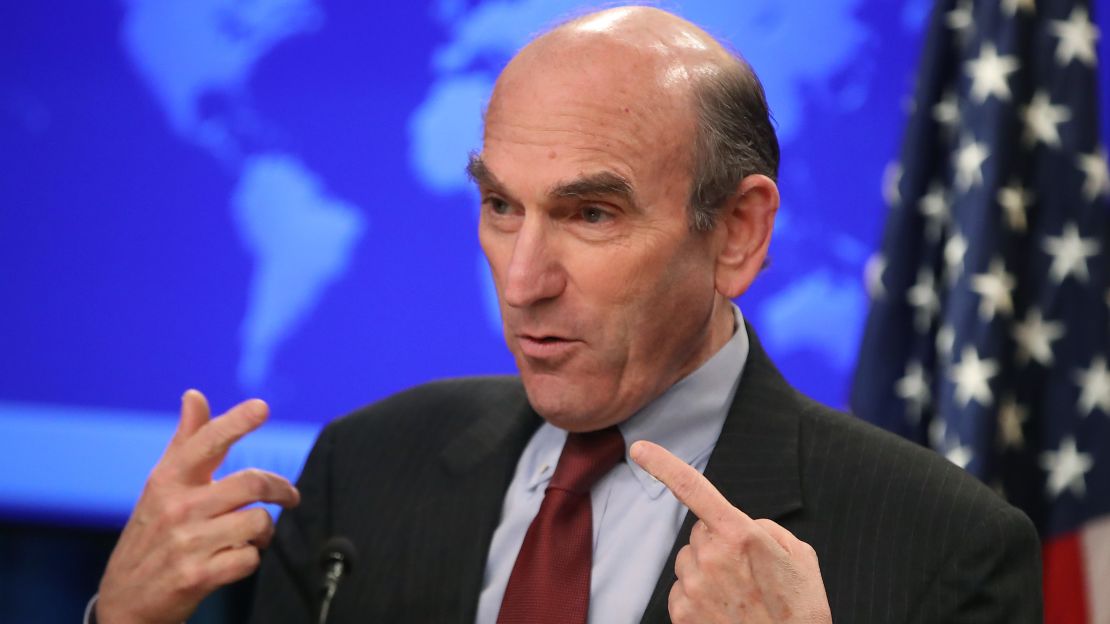 Elliott Abrams, en conferencia de prensa en el Departamento de Estado, en Washington.