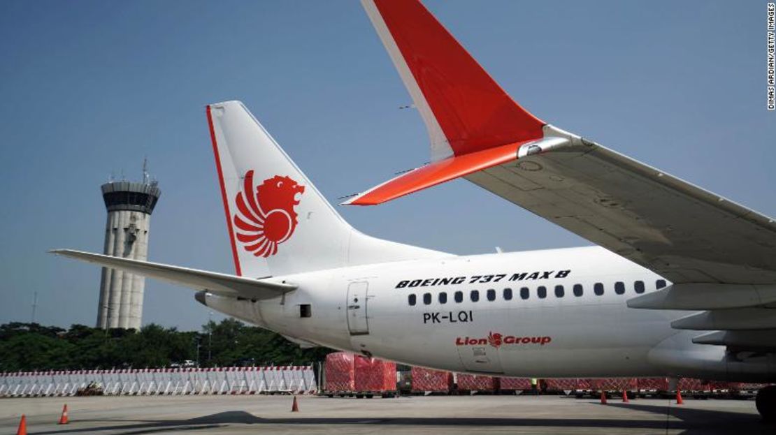 Un avión Boeing 737 MAX 8 de Lion Air en el aeropuerto internacional de Cenkareng, Indonesia.