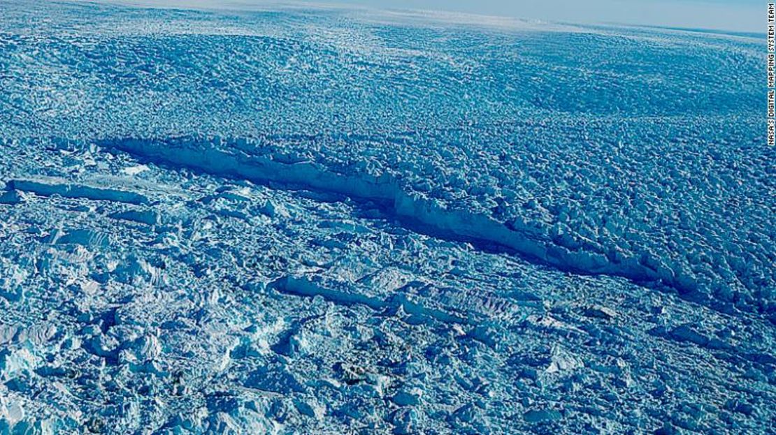 Un acercamiento al glaciar Jakobshavn.