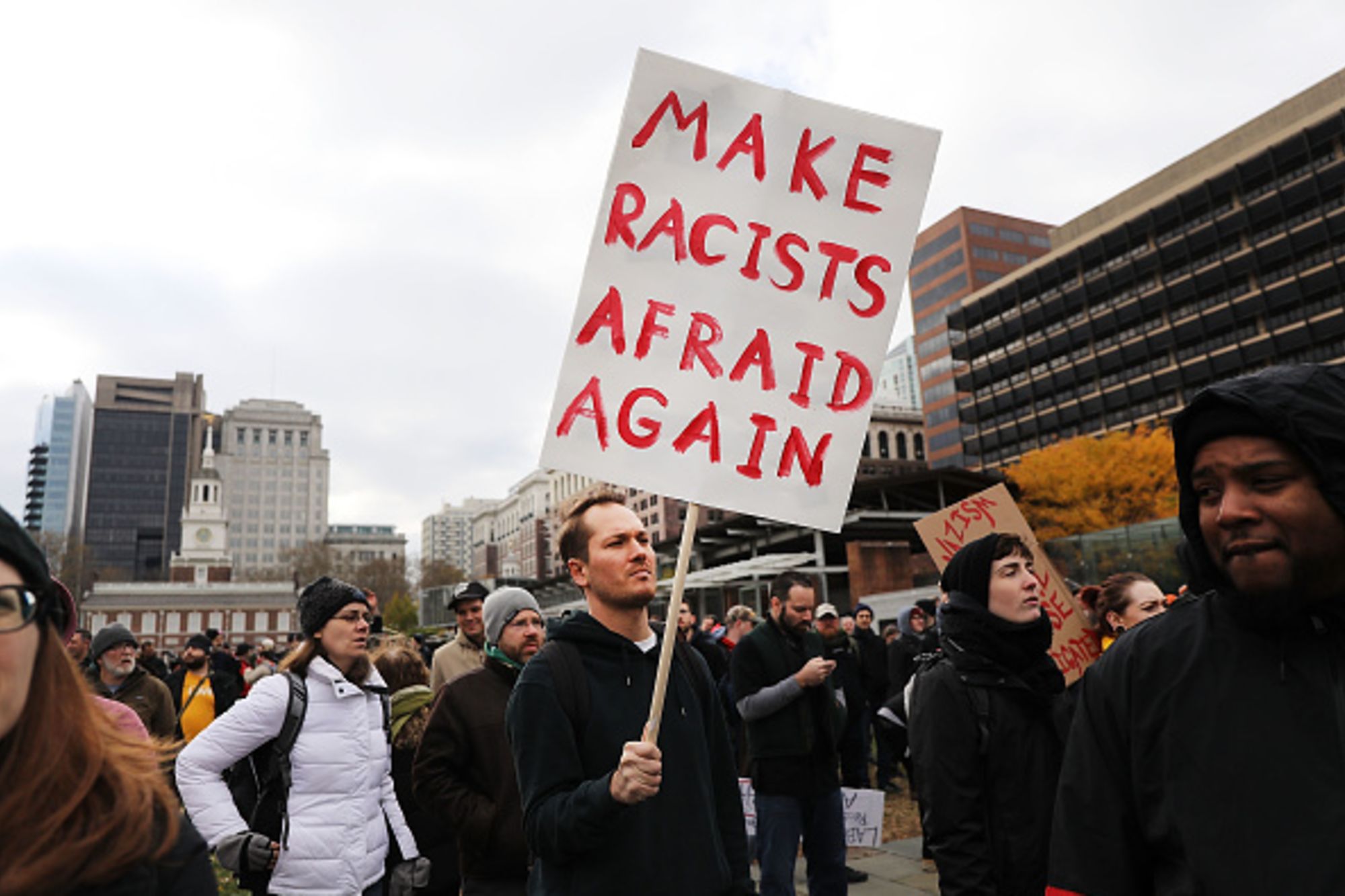 CNNE 633910 - far right conservatives attend "we the people" rally in philadelphia amid counter protests