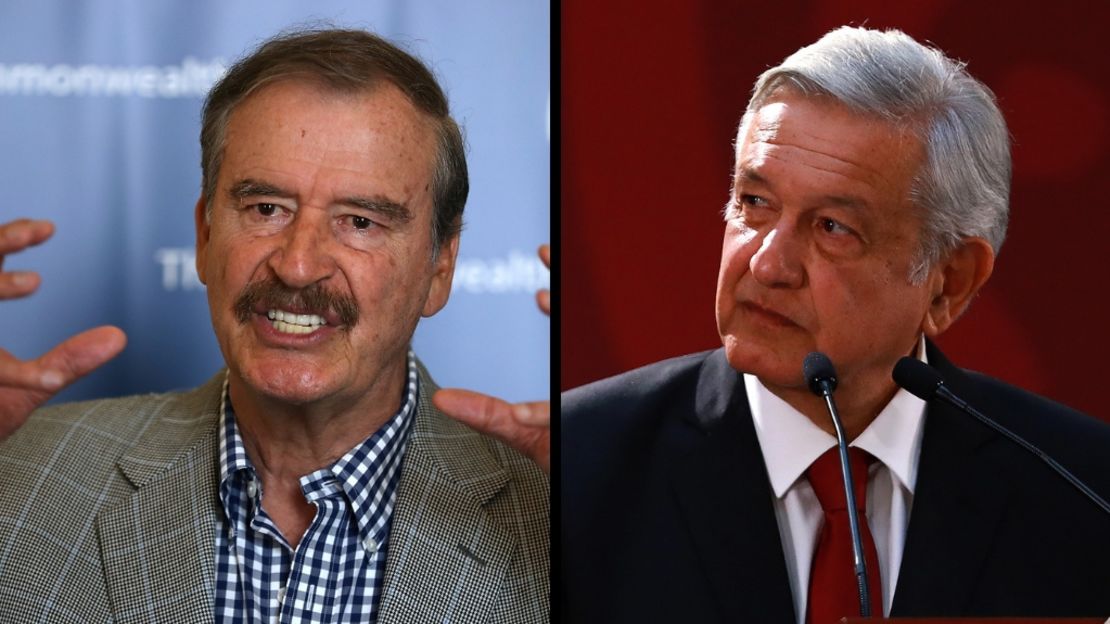 Vicente Fox, expresidente de México, y Andrés Manuel López Obrador, actual mandatario de dicho país.