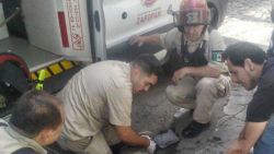 CNNE 634671 - un pastor belga es rescatado de un edificio en llamas