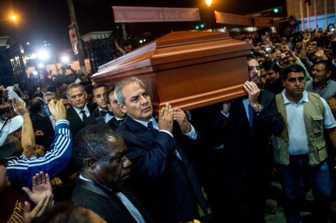 Los restos del expresidente serán cremados en el cementerio Mapfre de Huachipa, en Lima, en una ceremonia privada.