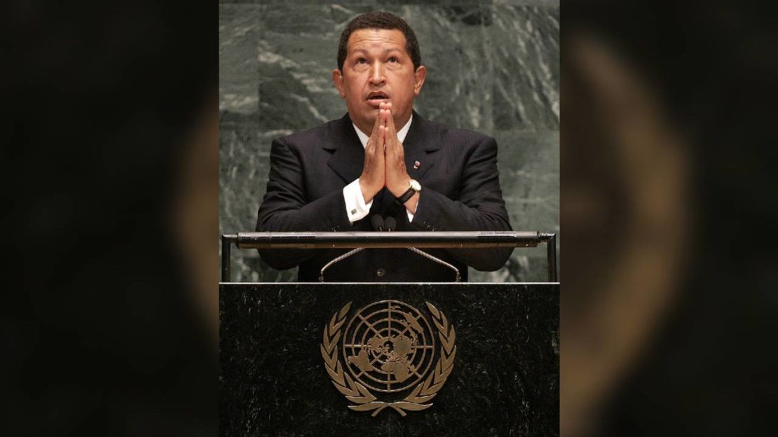 Hugo Chávez en la ONU el 20 de septiembre de 2006, cuando dijo que George W. Bush era el diablo.