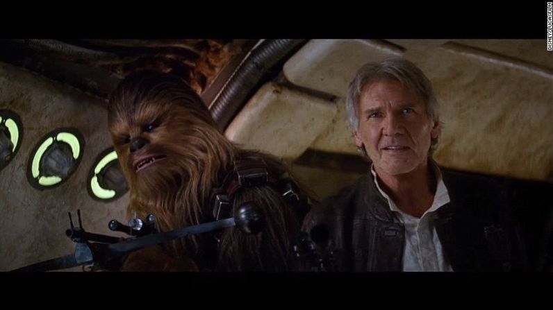 Mayhew y Harrison Ford en 'The Force Awakens'