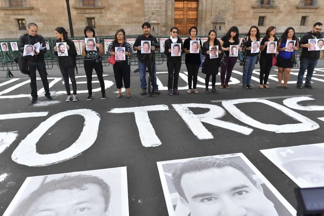 Protesta por el asesinato de periodistas en México, el 1 de junio de 2018.