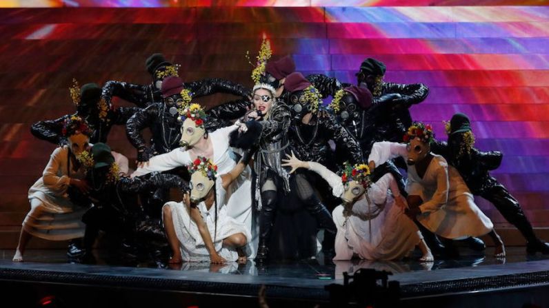 La cantante estadounidense Madonna actuó en la edición 64 del festival musical Eurovisión, realizado el sábado en Tel Aviv, Israel.