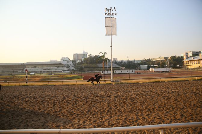 Kublaigo, ganador del Hándicap de las Américas 2019, entrenando en los días previos a la carrera.