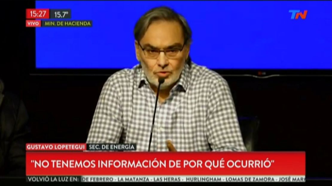 Gustavo Lopetegui, secretario de Energía de Argentina, en conferencia de prensa.