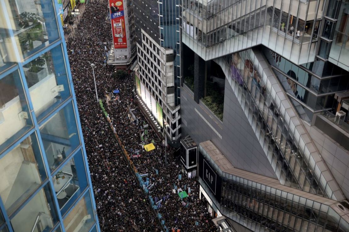 Manifestación anual prodemocracia del 1 de julio de 2019 en Hong Kong.