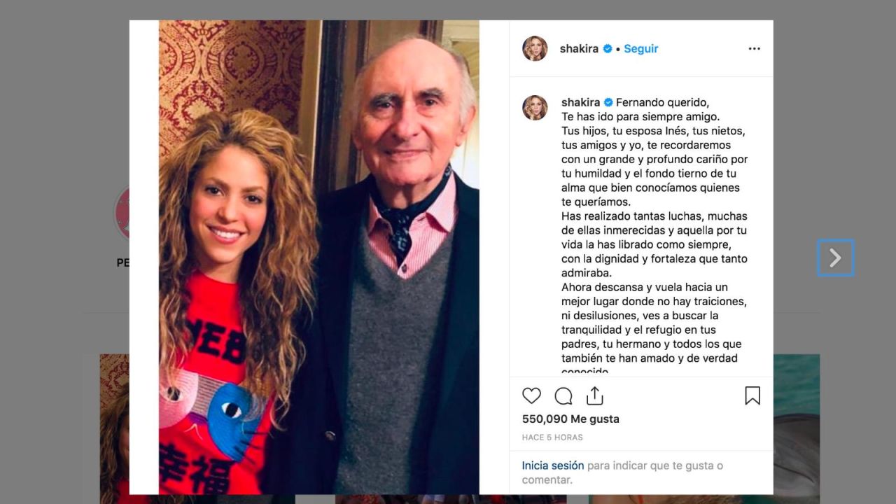 CNNE 670763 - shakira se despide de fernando de la rua