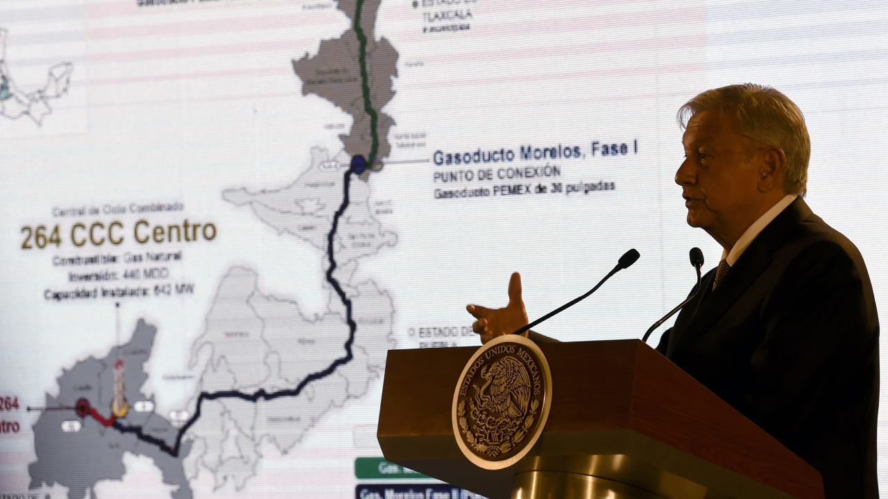 Mexican President Andres Manuel Lopez Obrador speaks during a press conference at the Palacio Nacional in Mexico City on February 08, 2019. - Lopez Obrador announced a plan to "rescue" Mexican oil company Pemex. (Photo by ALFREDO ESTRELLA / AFP)