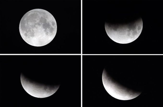 Combinación de fotos del eclipse visto desde Islamabad, Pakistán.