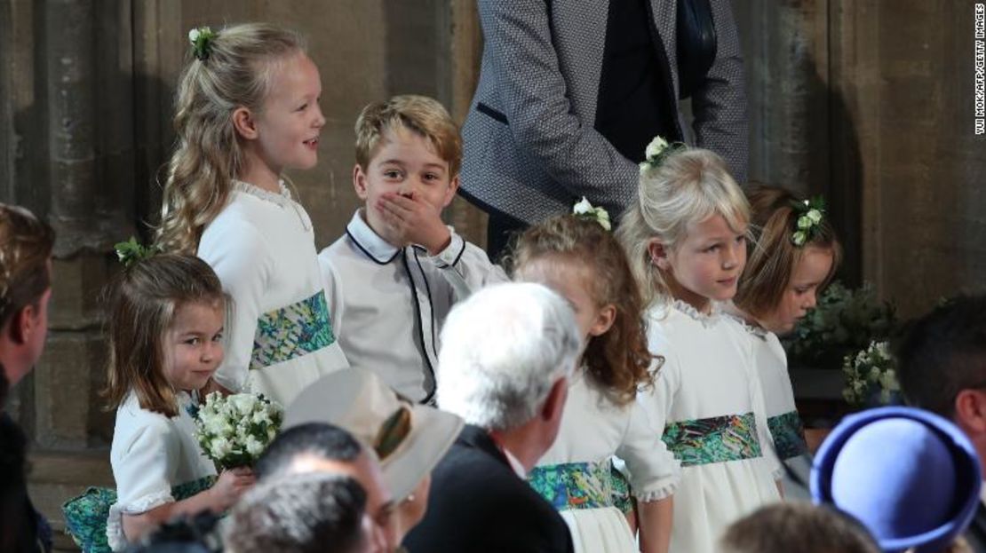 El príncipe Jorge, durante la boda de la princesa Eugenia con Jack Brooksbank, en octubre de 2018.
