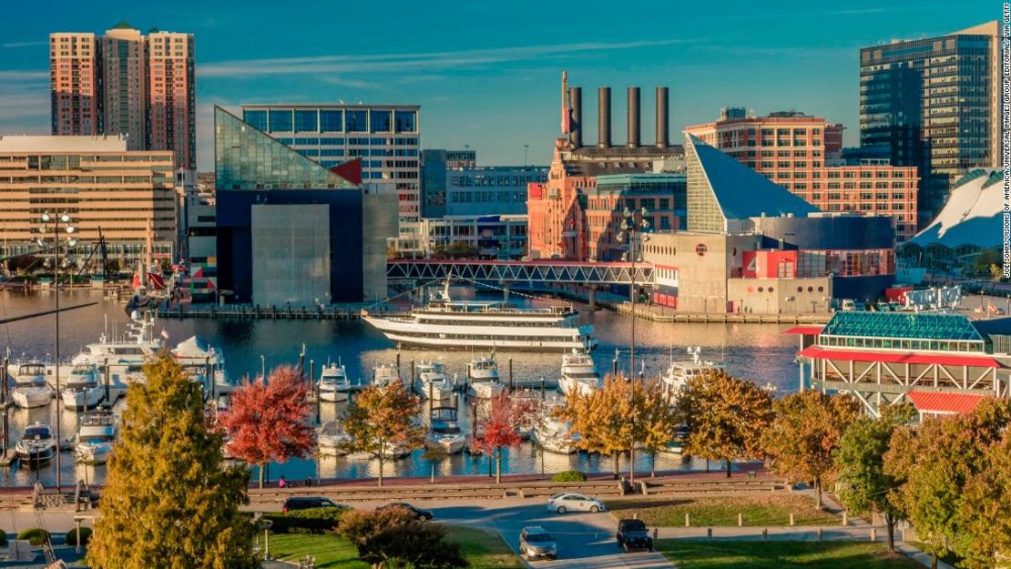 Vista panorámica de parte de la ciudad de Baltimore.