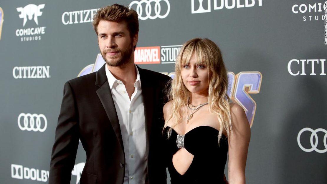 Miley Cyrus y Liam Hemsworth, en una imagen de abril de 2019.