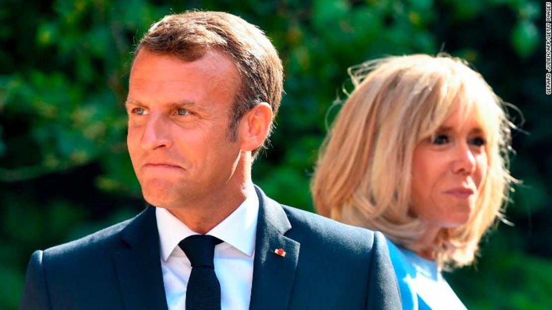 El presidente de Francia, Emmanuel Macron, y su esposa, Brigitte Macron.