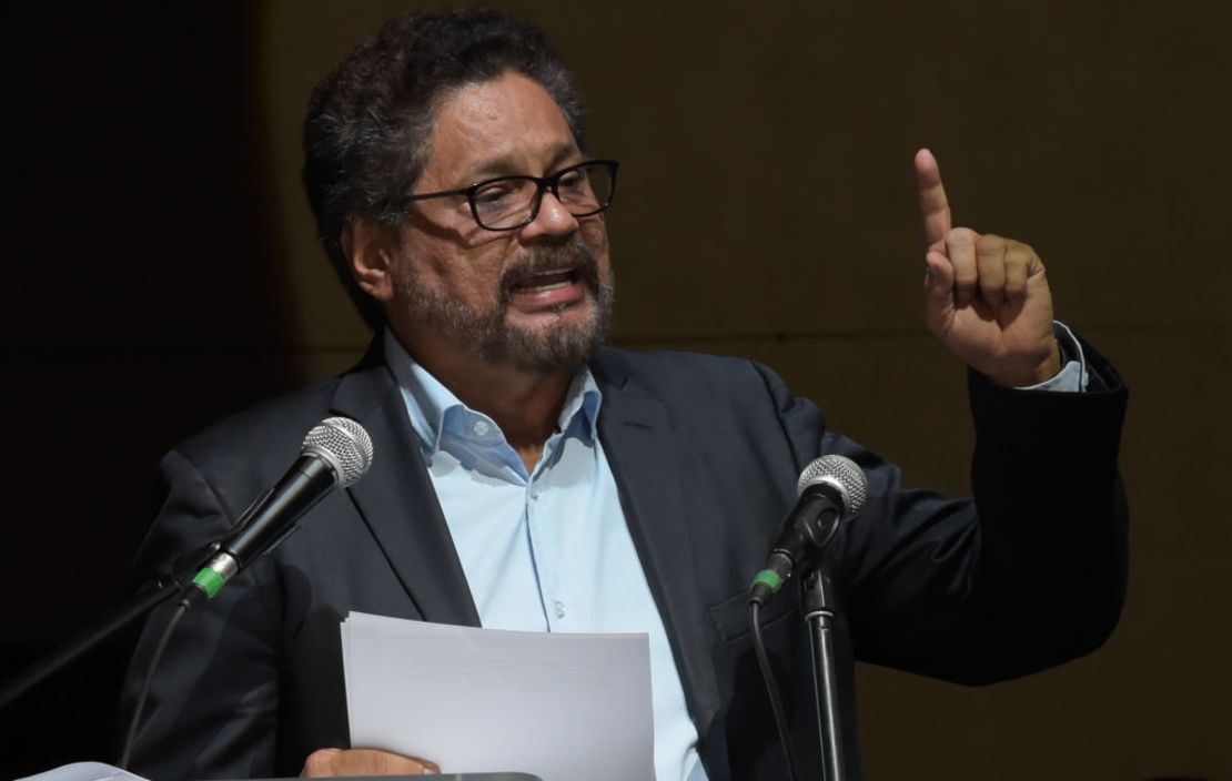 Iván Márquez durante el Congreso Nacional de las FARC en Bogotá, el 27 de agosto de 2017.