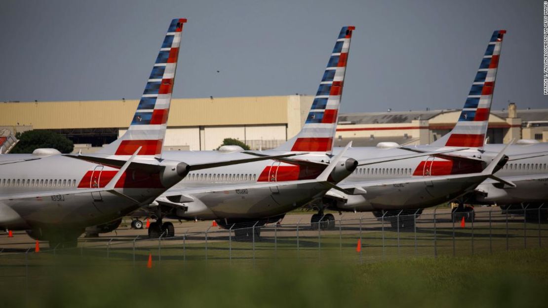 Un grupo de aviones Boeing 737 Max de American Airlines.