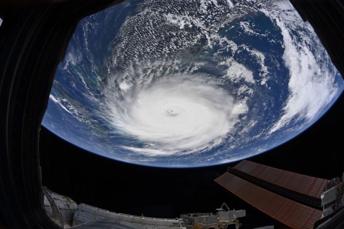 Esta vista de la tormenta fue tomada desde la Estación Espacial Internacional el 2 de septiembre. Foto: NASA