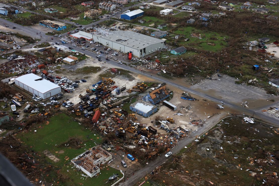 Ariel image of the island Great Abaco, the island was one of the first to get hit by Hurricane Dorian after she turned in to a category 5 hurricane. RFA Mounts is embarked with a Wildcat helicopter that has been conducting reconnaissance flights over the islands to assess the damage and provide important intelligence to The Bahamian government and the team of DFID experts who have deployed to the region. 

RFA Mounts Bay is equipped with a dedicated Humanitarian and Disaster Relief team made up of personnel from the Royal Engineers and Royal Logistic Corps team and is carrying vital aid and specialist equipment, such as all-terrain quads, dump trucks, diggers and stores. The ship is also able to provide essential medical care.