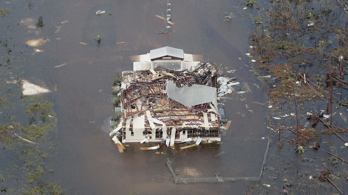 Vista aérea de los daños en la isla Gran Abaco, el 4 de septiembre. Scott Olson/Getty Images)