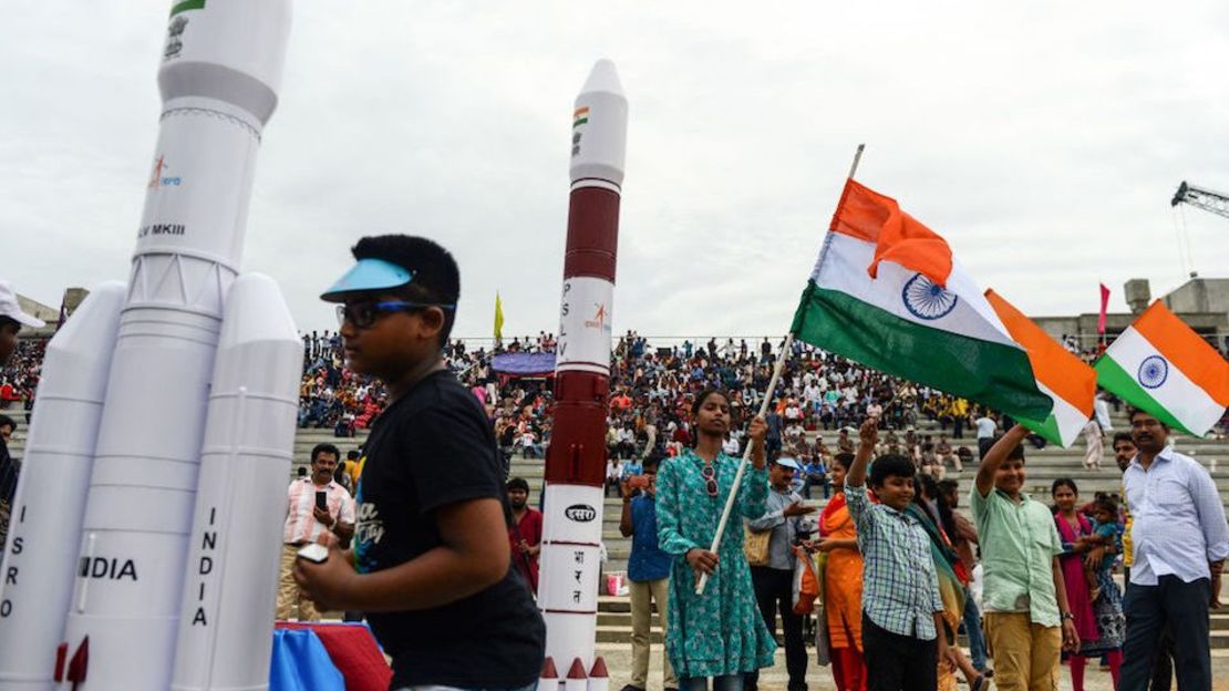 Celebraciones en la India por el lanzamiento de la misión Chandrayaan-2, el 22 de julio de 2019.