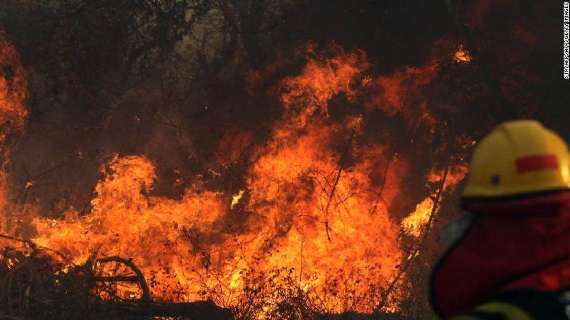 Un bombero labora durante un incendio en la región boliviana de Santa Cruz, el 22 de agosto.