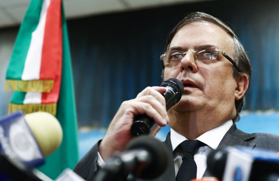 Marcelo Ebrard, secretario de Relaciones Exteriores de México, durante una conferencia de prensa.