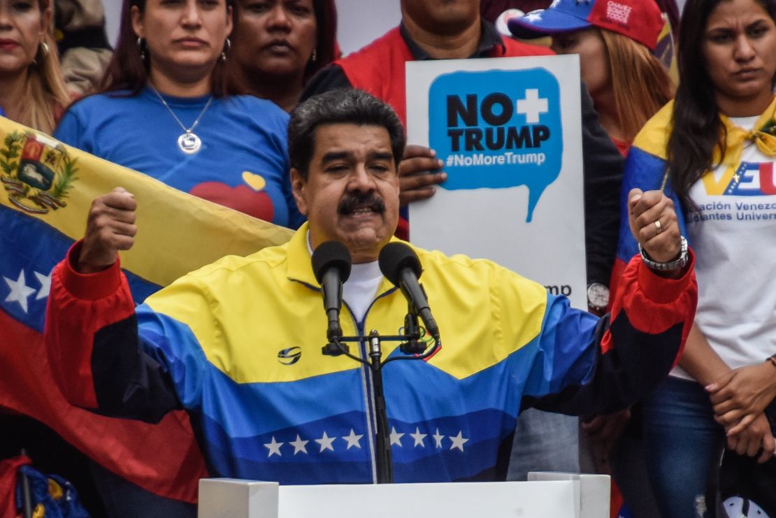 CNNE 702747 - anti-trump demonstration in caracas after economic sanction from us