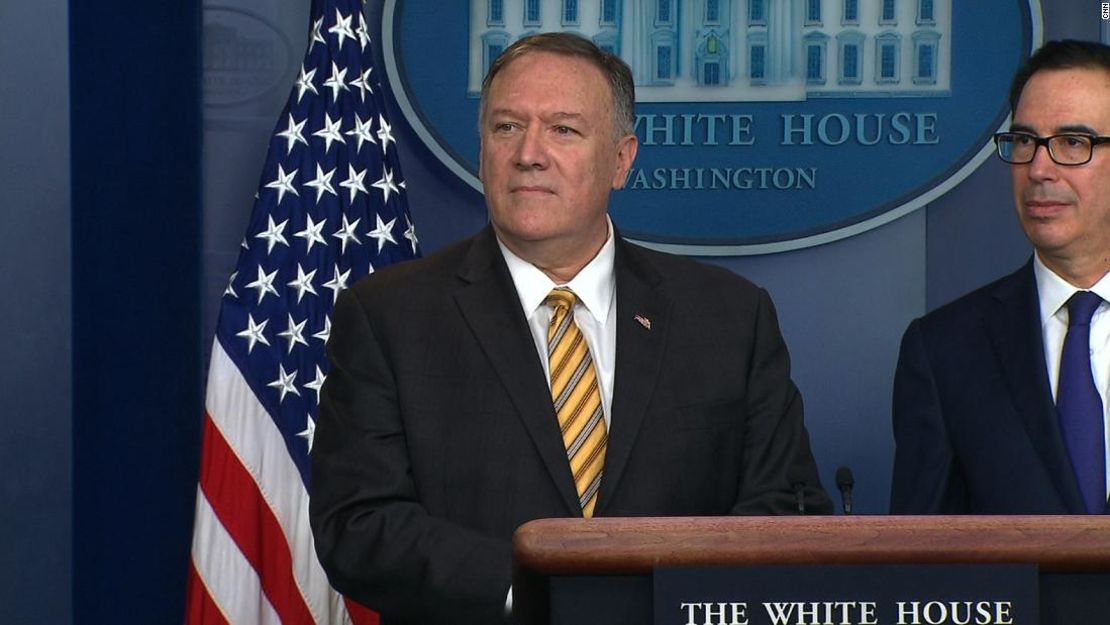 Mike Pompeo, durante una conferencia de prensa.