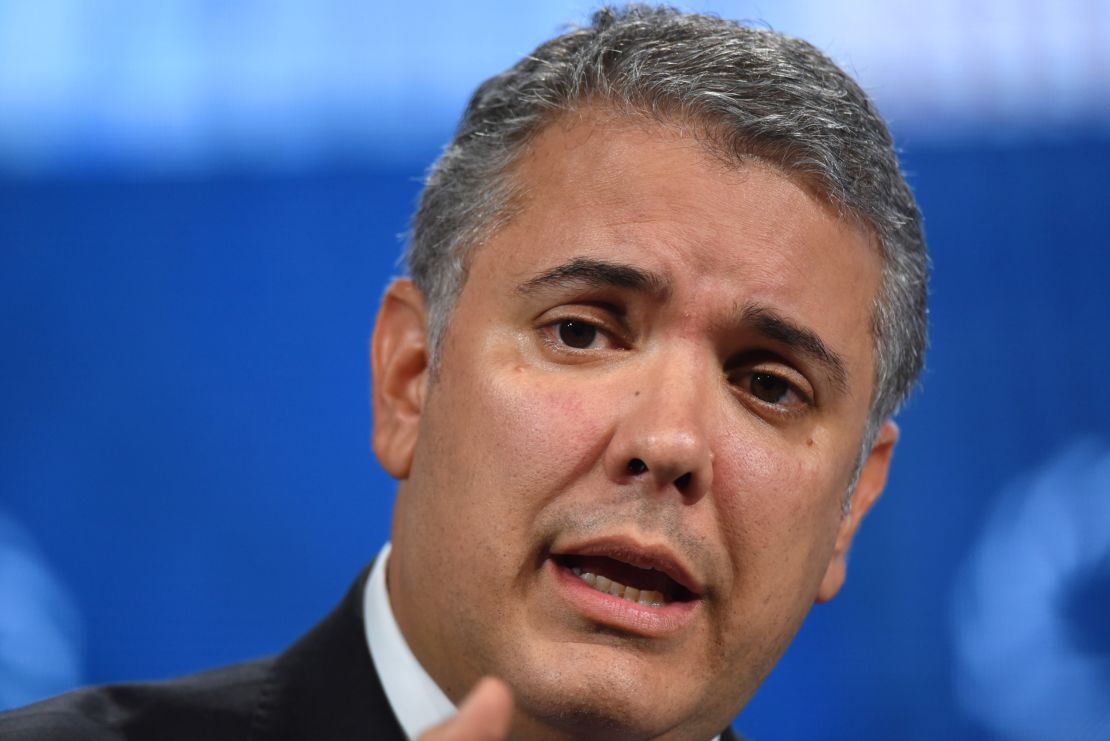 Iván Duque, presidente de Colombia, durante una presentación en Nueva York, en 2018.