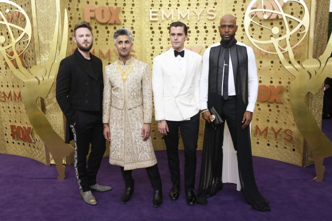 Los miembros del elenco de "Queer Eye" Bobby Berk, Tan France, Antoni Porowski y Karamo Brown se vistieron para impresionar. Frazer Harrison / Getty Images