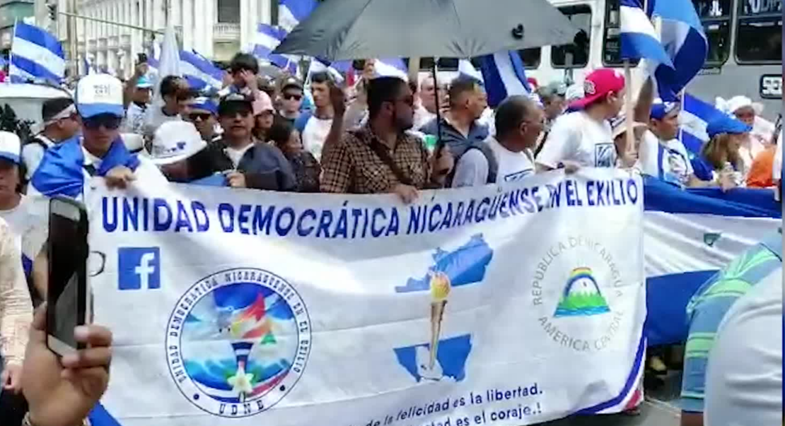 Nicaragüenses protestan en San José, Costa Rica.