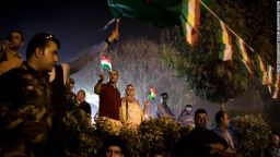 El pueblo kurdo muestra su apoyo al próximo referéndum para la independencia de Kurdistán en una manifestación el 21 de septiembre de 2017, en Erbil, Iraq.