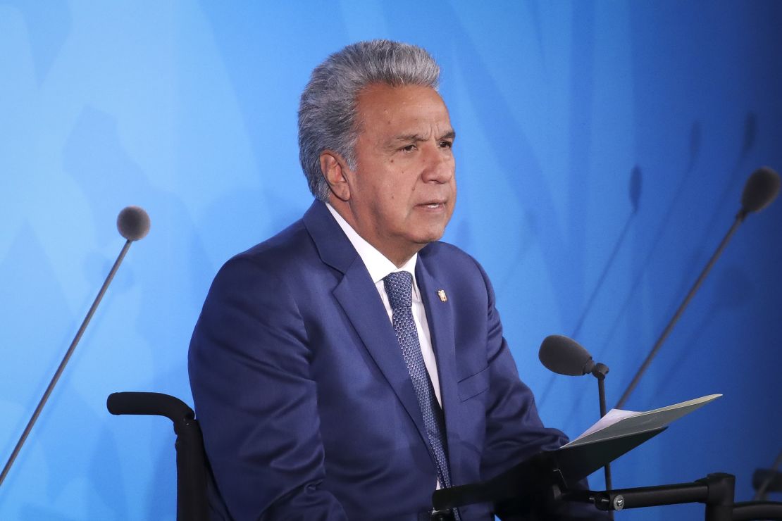 NEW YORK, NY - SEPTEMBER 23:  Ecuadoran President Lenin Moreno speaks at the United Nations (U.N.) summit on climate change September 23, 2019 in New York City. While the U.S. will not be participating in the day-long event, China and about 70 other countries are expected to make announcements concerning climate change. The summit at the U.N. comes after a worldwide Youth Climate Strike on Friday, which saw millions of young people around the world demanding action to address the climate crisis.