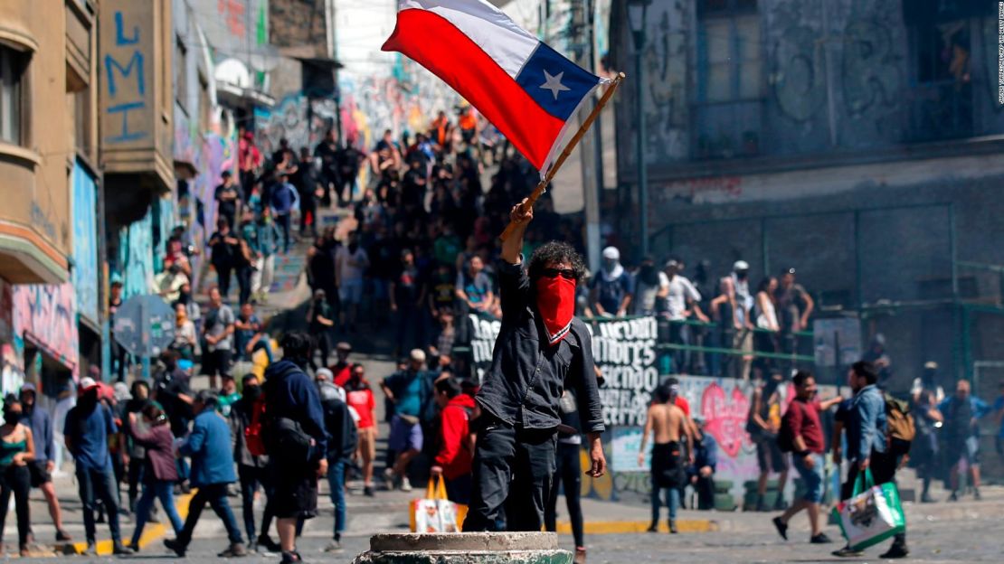 Una imagen del "estallido social" en Chile en 2019.