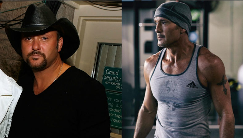 Tim McGraw en 2007 y en 2019: perdió 18 kilos.