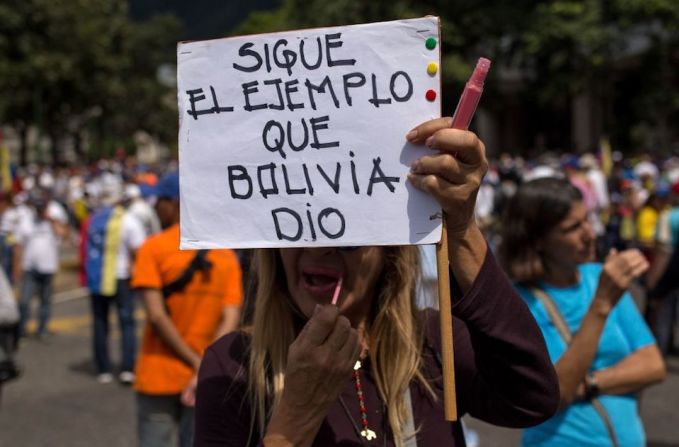 Las protestas de Bolivia hicieron eco en las movilizaciones en Venezuela.