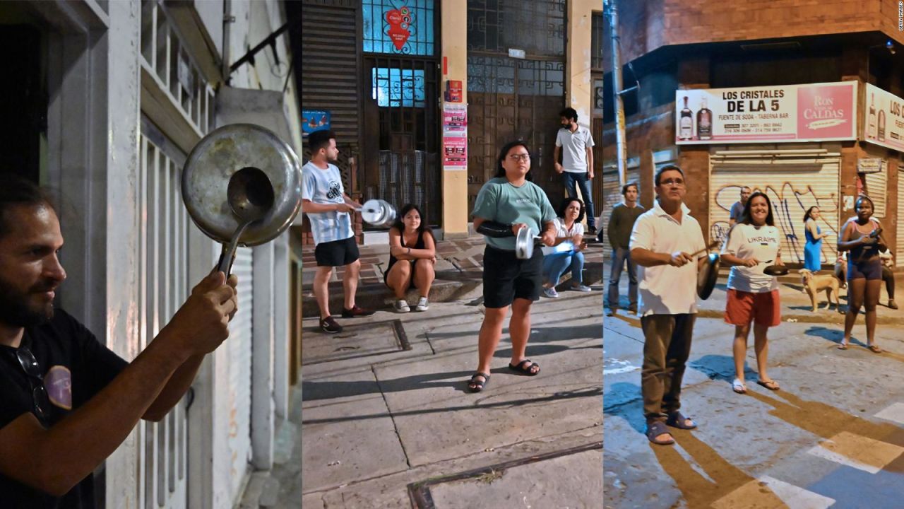 CNNE 735223 - los cacerolazos contra duque inundan la noche en bogota