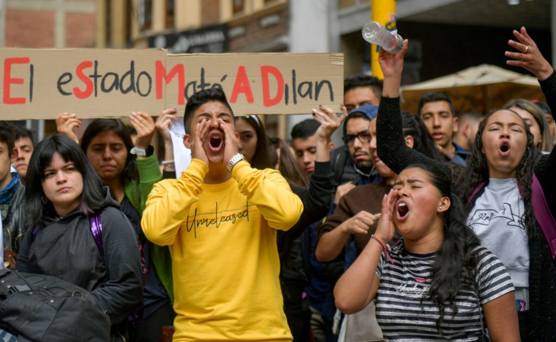 Manifestaciones contra el ESMAD y en rechazo a la muerte de Dilan Cruz en Bogotá el 26 de noviembre de 2019.